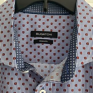 Bugatchi Uomo Shirt Button Up Long Sleeve Striped Mens Size XXL